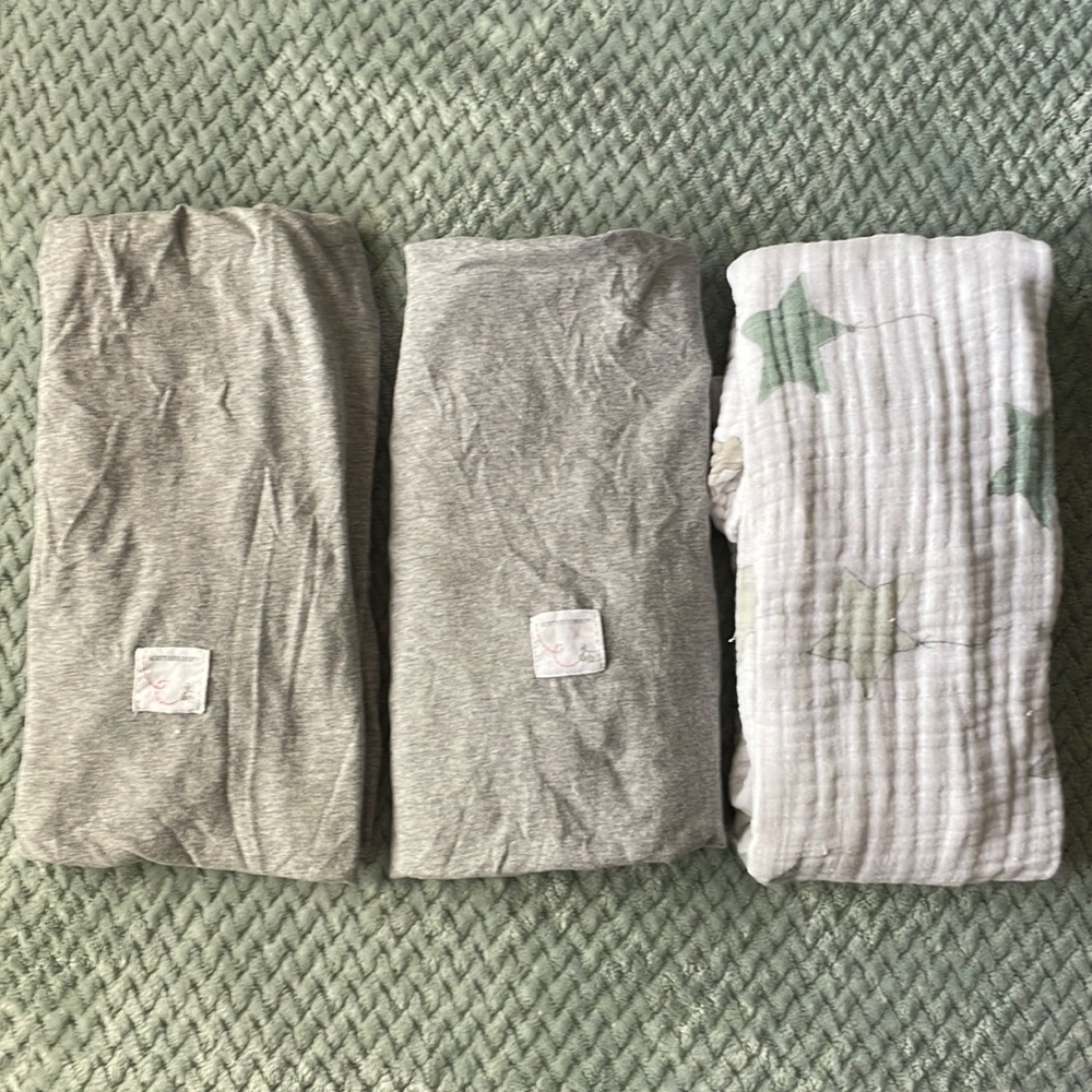Organic Burt’s Bee Baby and Aden & Anais Cotton Muslin Changing Pad Covers